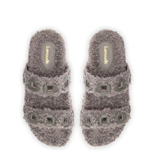 Load image into Gallery viewer, Milan Slide In Grey Faux Fur