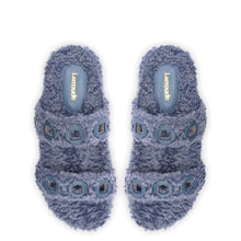 Load image into Gallery viewer, Milan Slide In Blue Faux Fur