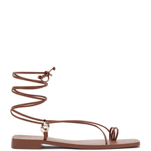 Load image into Gallery viewer, Portofino Flat Sandal In Caramel Leather