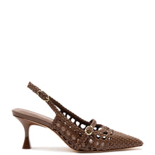 Load image into Gallery viewer, Ines Macrame Pump In Burnt Umber Leather