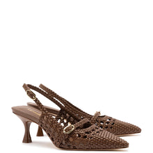 Load image into Gallery viewer, Ines Macrame Pump In Burnt Umber Leather