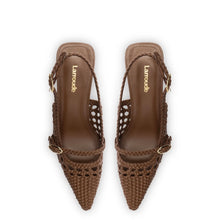 Load image into Gallery viewer, Ines Macrame Pump In Burnt Umber Leather