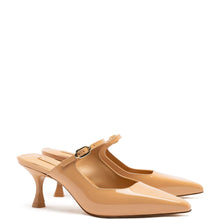 Load image into Gallery viewer, Ines Mule In Tan Patent Leather