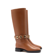 Load image into Gallery viewer, Milan Flat Boot In Caramel Leather