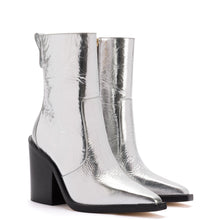 Load image into Gallery viewer, James Boot In Silver Crinkled Leather