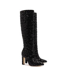 Load image into Gallery viewer, Cindy Hi Boot In Black Sequins