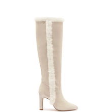 Load image into Gallery viewer, Cindy Hi Faux Fur Boot In Grey Mushroom Suede and Natural Shearling