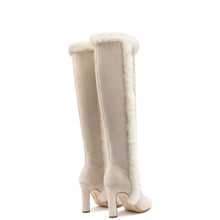 Load image into Gallery viewer, Cindy Hi Faux Fur Boot In Grey Mushroom Suede and Natural Shearling