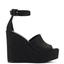 Load image into Gallery viewer, Larroudé x Jennifer Fisher Wedge Sandal In Black Raffia