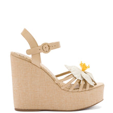 Load image into Gallery viewer, Magnolia Wedge In Ivory Leather