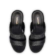 Load image into Gallery viewer, Pamela Wedge In Black Raffia