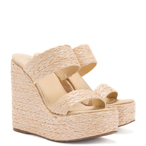 Pamela Wedge In Natural Raffia