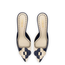 Load image into Gallery viewer, Flora Pump In Navy and Ivory Leather