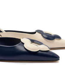 Load image into Gallery viewer, Flora Pump In Navy and Ivory Leather