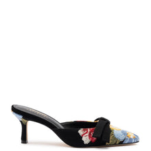 Load image into Gallery viewer, Larroudé x Markarian Mule In Black Wool and Floral Embroidery