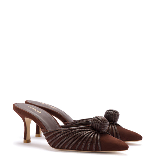 Mini Valerie Pump In Brown Suede