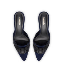 Load image into Gallery viewer, Mini Valerie Pump In Navy Suede and Black Leather