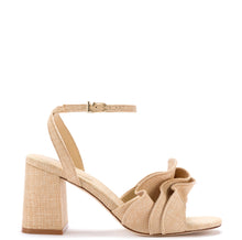 Load image into Gallery viewer, Selena Ruffle Sandal In Beige Raffia