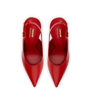 Larroudé x Altuzarra Pump In Blood Red Leather