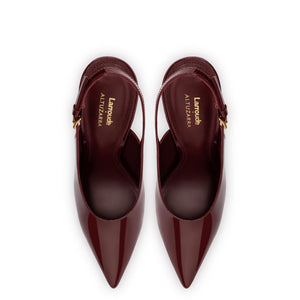 Larroudé x Altuzarra Pump In Burgundy Patent Leather