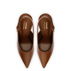 Larroudé x Altuzarra Pump In Burnt Umber Leather