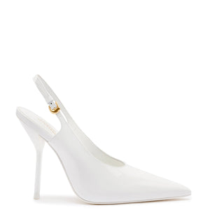 Larroudé x Altuzarra Pump In White Patent Leather