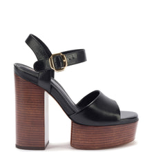 Load image into Gallery viewer, Vanessa Platform Sandal In Black Leather