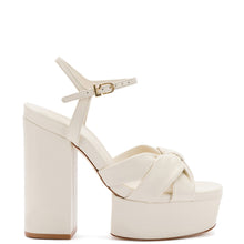 Load image into Gallery viewer, Vivienne Platform Sandal In Ivory Leather