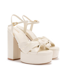 Load image into Gallery viewer, Vivienne Platform Sandal In Ivory Leather