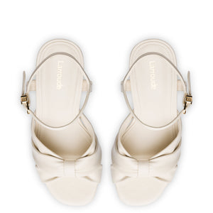 Vivienne Platform Sandal In Ivory Leather