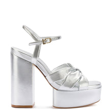 Load image into Gallery viewer, Vivienne Platform Sandal In Silver Metallic Leather