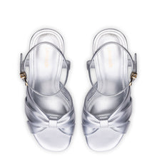 Load image into Gallery viewer, Vivienne Platform Sandal In Silver Metallic Leather