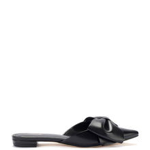 Load image into Gallery viewer, Elle Flat Mule In Black Leather