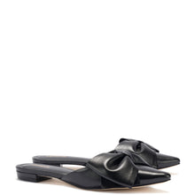 Load image into Gallery viewer, Elle Flat Mule In Black Leather