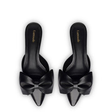 Load image into Gallery viewer, Elle Flat Mule In Black Leather