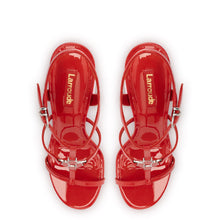 Load image into Gallery viewer, Hana Sandal In Scarlet Patent Leather