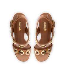 Load image into Gallery viewer, Milan Hi Sandal In Caramel Leather