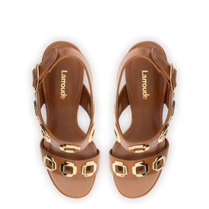 Milan Hi Sandal In Caramel Leather