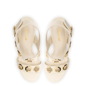 Milan Hi Sandal In Ivory Leather