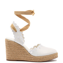 Load image into Gallery viewer, Poppy Espadrille In White Fabric