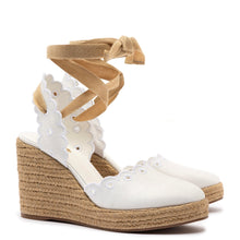 Load image into Gallery viewer, Poppy Espadrille In White Fabric