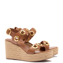 Load image into Gallery viewer, Milan Espadrille In Caramel Leather