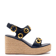 Load image into Gallery viewer, Milan Espadrille In Navy Leather