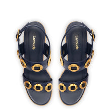 Load image into Gallery viewer, Milan Espadrille In Navy Leather