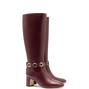 Milan Block Boot In Wine Leather