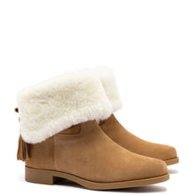 Load image into Gallery viewer, Verbier Bootie In Peanut Suede and Natural Shearling