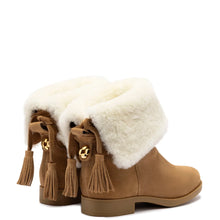 Load image into Gallery viewer, Verbier Bootie In Peanut Suede and Natural Shearling