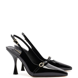 Ines Hi Pump in Black Patent Leather