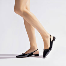 Load image into Gallery viewer, Ines Flat In Black Patent Leather