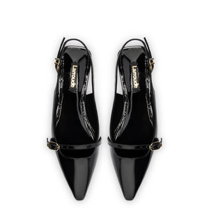 Ines Flat In Black Patent Leather